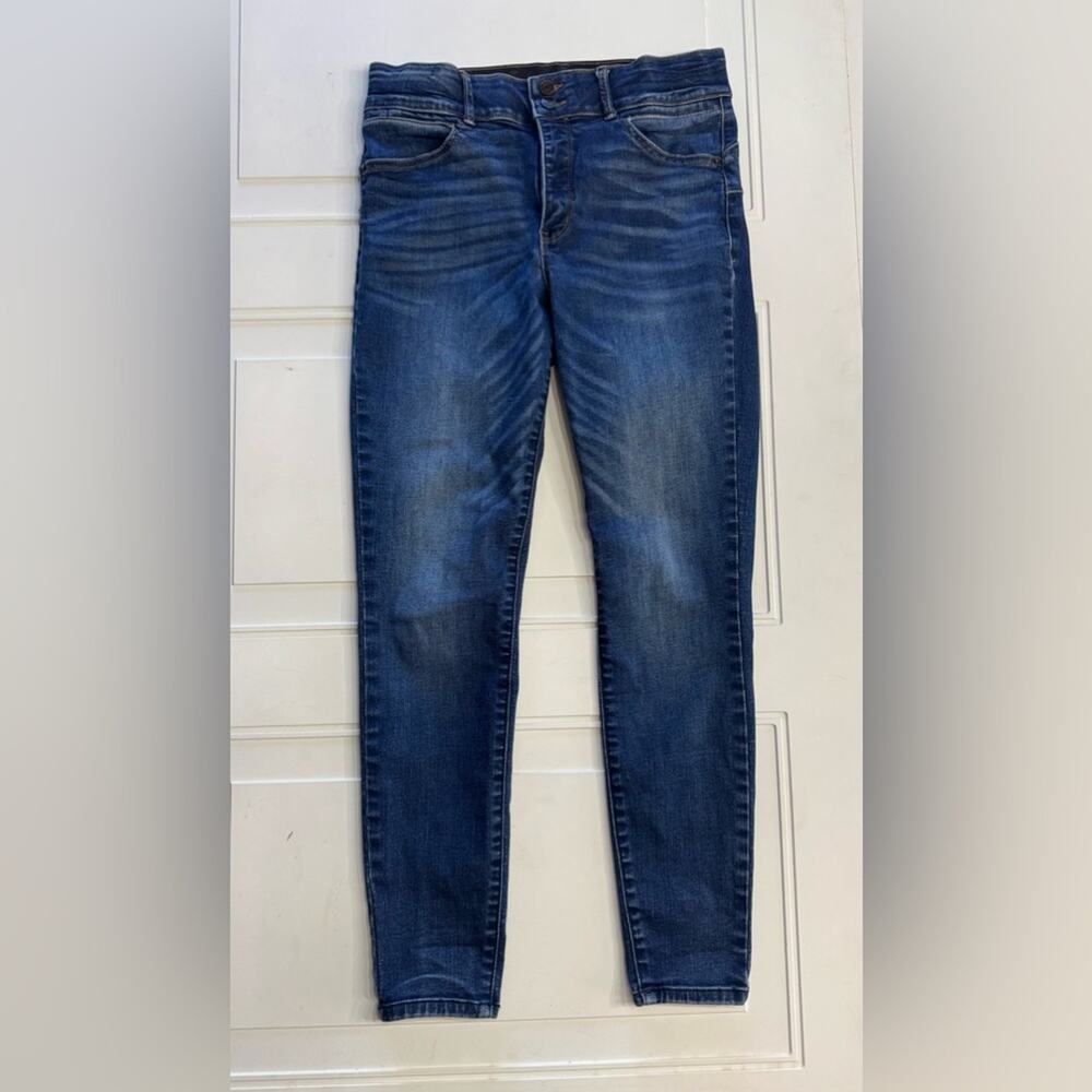 Jolt Womens Sz 7/28 Elastic Stretch Waist Skinny Jeans Blue Denim